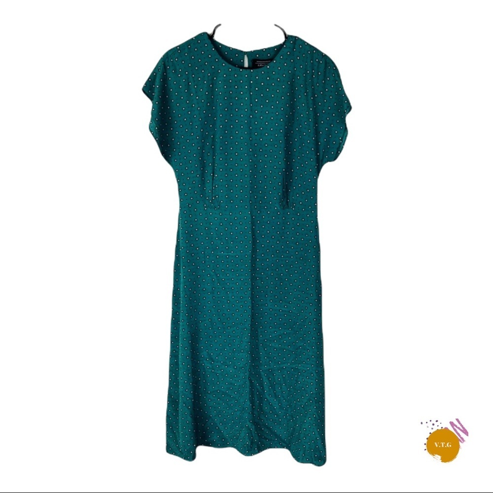 & Other Stories Green Midi Fall Floral Dress